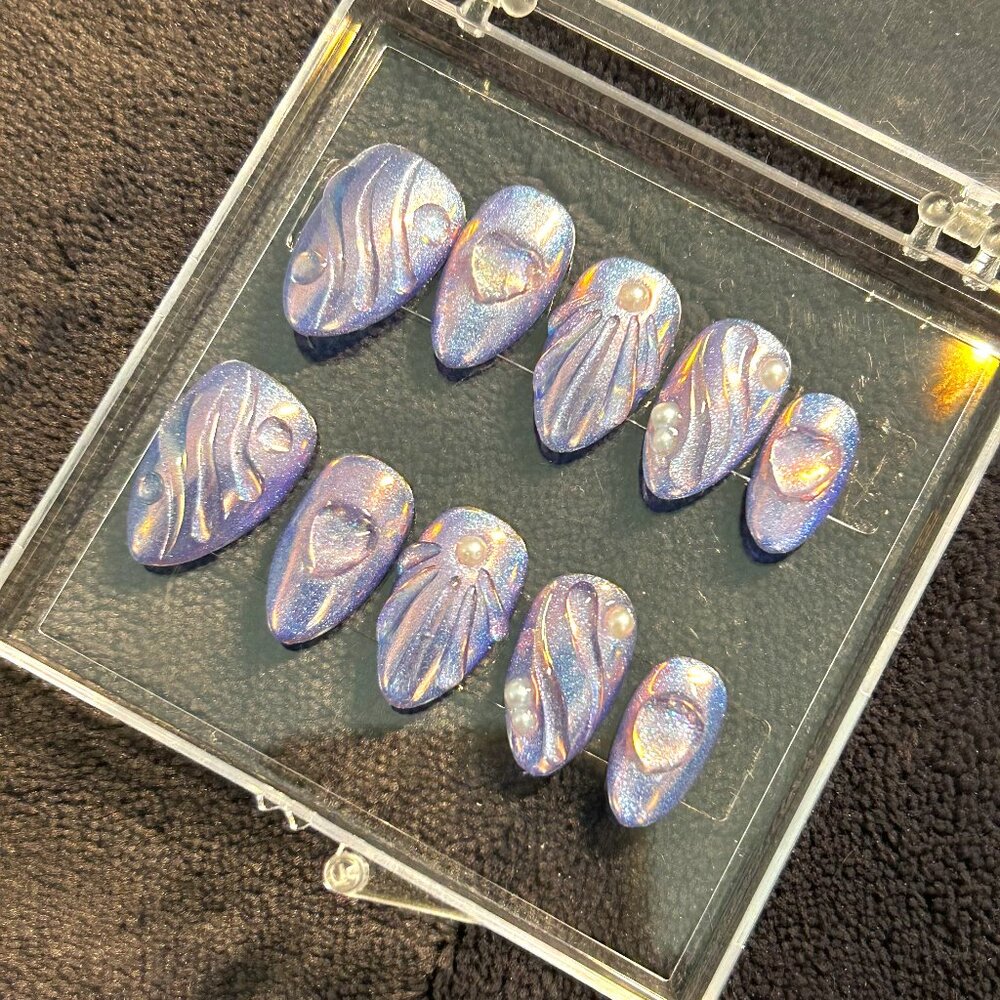 Ersa Press-On Nails - Neon Twist - Size Medium